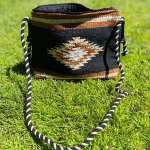 World Market Woven Cross Body Geometric purse
